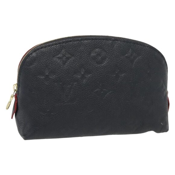 LOUIS VUITTON Monogram Empreinte Pochette Cosmetic PM Navy M69413 LV Auth 130721 - Picture 1 of 16